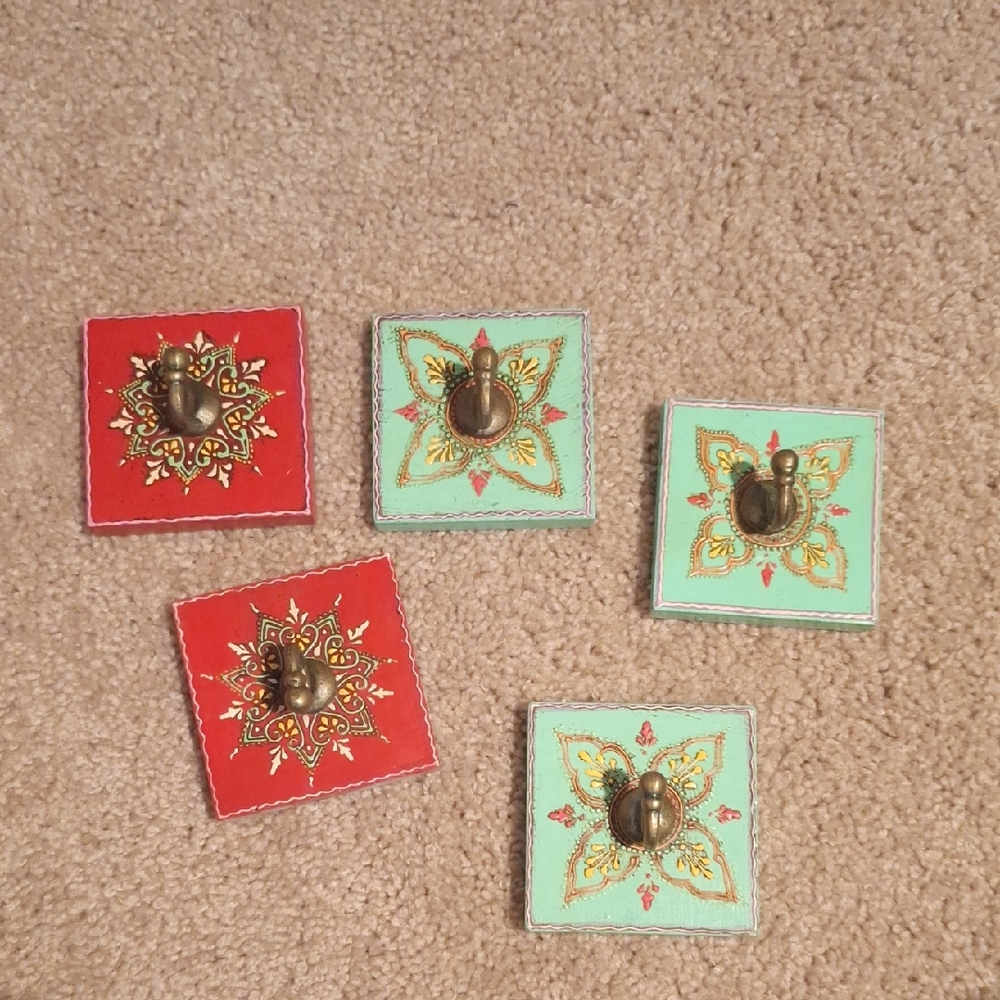 Cost Plus World Market Red and Green Wall Decor Hooks